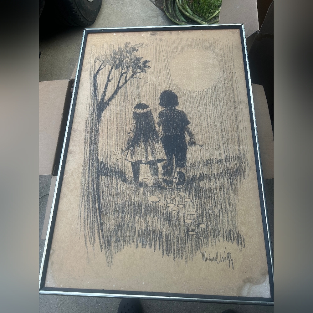 Black and Tan Dreamy Illustration Art